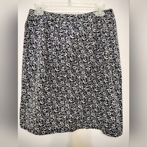 Floral Black and White Women's Skirt